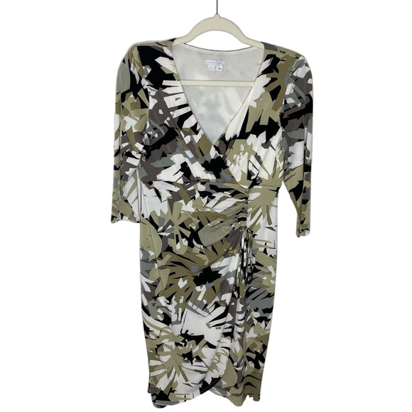 Nwot London Times 3/4 Sleeve Faux Body con Wrap Dress size 8 - Picture 1 of 7